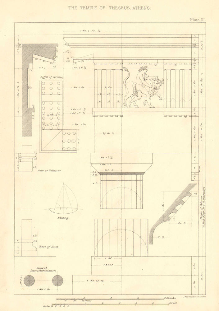 CLASSICAL ARCHITECTURE. The Temple of Theseus, Athens 1902 old antique print